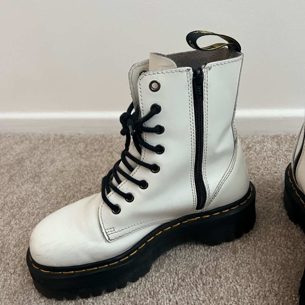 Dr. Martens White Jadon 8-Eye Platform Boot